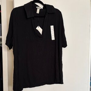 Ava & Viv Black Collared Top